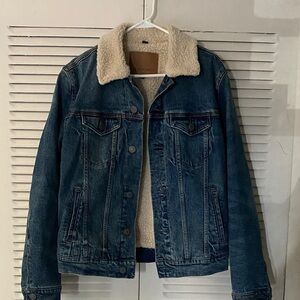 Denim Jacket with Sherpa Collar